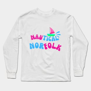 Nautical Norfolk in pink and blue Long Sleeve T-Shirt